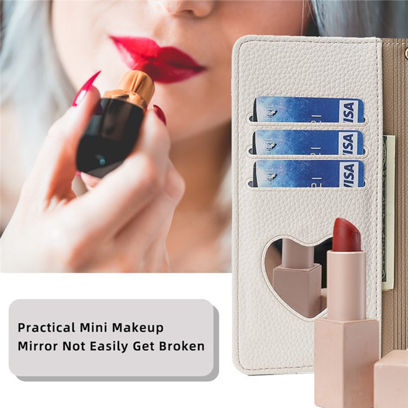 For Oppo Find X7 5G Cell Phone Case Zipper Pocket Crossbody Cover with Makeup Mirror For Oppo Find X7 5G Cell Phone Case Zipper Pocket Crossbody Cover with Makeup Mirror